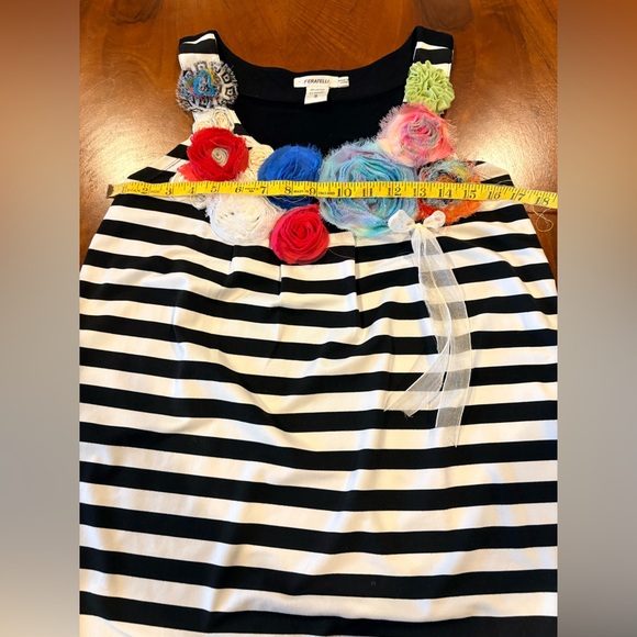 Striped Floral Embellished Women's Top, size S - Picture 5 of 7